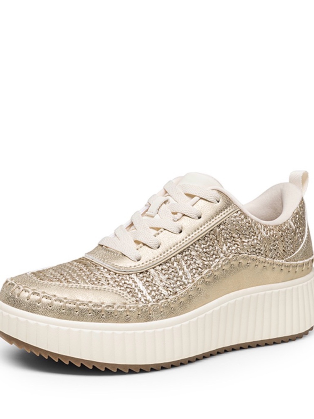 Rampage Gold Woven-Texture Platform Sneaker